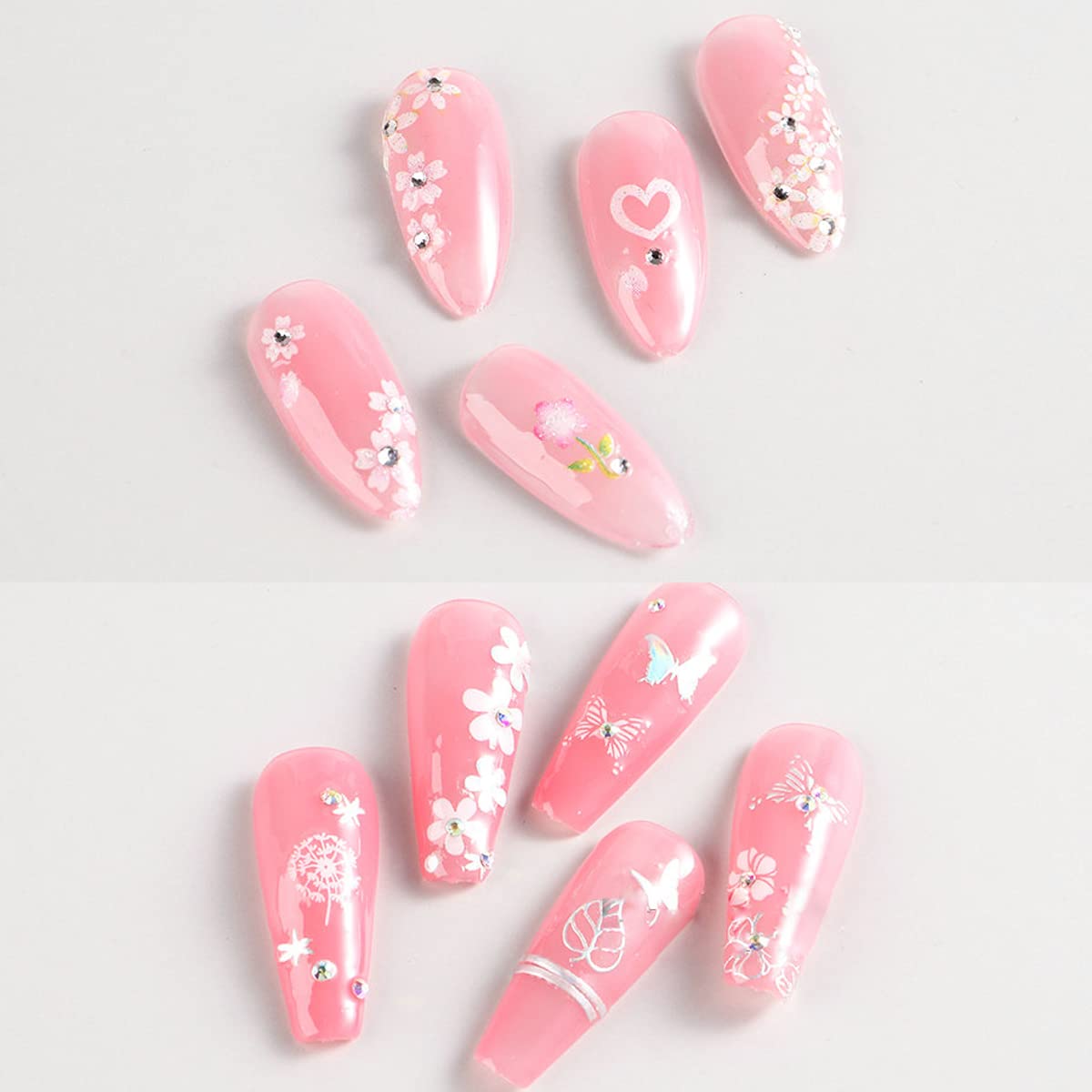 30Sheets Floral Nail Art Nail Nail Wraps Decals 3D Self Adhesive White Flower Designs Nails Supplies White Flower Nail Nail Wraps with Rhinestones Nail Decorations for Women Manicure Transfer Tool Nails Nail Wraps