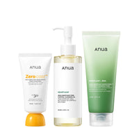 Thumbnail for Anua After sun care trio set, Heartleaf Cleansing Foam+ Zero-Cast Moisturizing Finish Sunscreen, Heartleaf Pore Control Cleansing Oil, Face wash, Oil Cleanser, Facial sunscreen, Korean skincare set