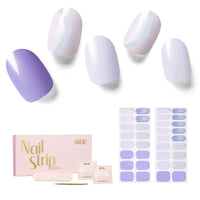 Thumbnail for NAILOG Semi Cured Gel Nail Strips 34 pcs, Buy 2 Get 1 UV Lamp, Salon-Quality Gel Nail Nail Nail Wraps, Semicured Nail Nail Wraps with Soft Gel Finish | Lavender Mist