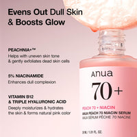 Thumbnail for Anua Peach 70 Niacinamide Serum 30ml / brightening hydrating face serum/daily clean beauty (1.01 fl. oz.)