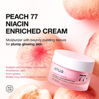 Thumbnail for Anua Peach Niacinamide Cream, Face Moisturizer for Dry Skin with Vitamin B12, Collagen, Ceramide, Panthenol, Korean Skin Care for Glass Skin (50ml, 1.69 fl.oz.)