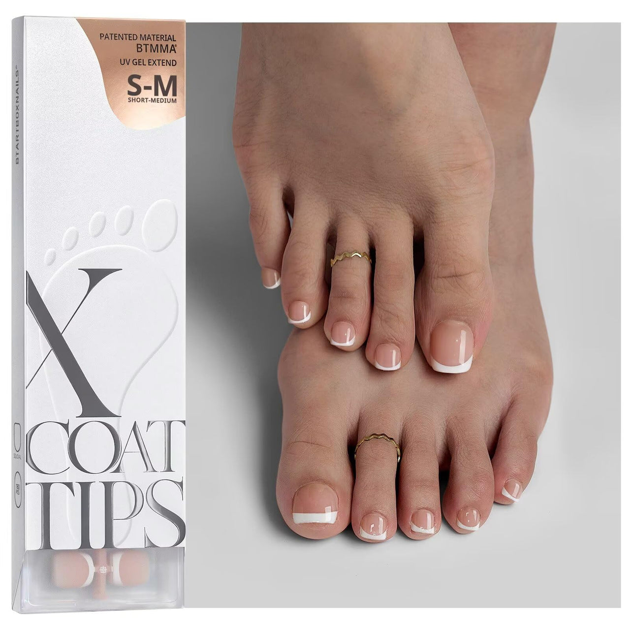 BTArtboxnails XCOATTIPS Toe Nail Tips - French Toe Press On Nails Short, 160Pcs Nude Soft Gel Toe Nail Tips, French Press On Toenails for Women | Premium Nail Wraps - Premium Nail Wraps, Salon-Quality, Easy Application