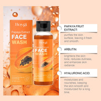 Thumbnail for Papaya and Tea Tree Oil Face Wash with Hyaluronic Acid, Glycerin & Arbutin - Gentle Foaming Cleanser for Sensitive Skin, Deep Cleansing Without Dryness, 3.38 fl oz
