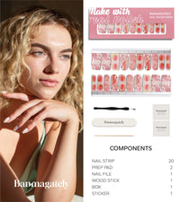Thumbnail for banmagately Nail Polish Strips, 20Pcs Salon Quality Gel Nail Nail Nail Wraps, Easy Long Lasting Nail Wraps for Short Nails no UV Light Needed (Spring Pink Flower)