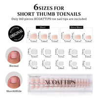 Thumbnail for BTArtboxnails XCOATTIPS Toe Nail Tips - French Toe Press On Nails Short, 160Pcs Nude Soft Gel Toe Nail Tips, French Press On Toenails for Women | Premium Nail Wraps