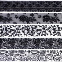 Thumbnail for XEAOHESY 10 Rolls Black White Flower Nail Foil Transfer Sticker Kit Lace Nail Foil Sheets Foil Nail Art Decals Flower Nail Foil Transfer Nail Nail Wraps Foil Nail Nail Wraps for Women Nail Art