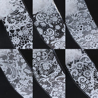 Thumbnail for XEAOHESY 20 Rolls Black White Lace Nail Art Foil Transfer Sticker Kit Flower Foil Transfers Decals Lace Flowers Nail Foil Transfer Nail Nail Wraps Sheets Nail Art Sticker Foil Nail Nail Wraps for Foil Nail Art