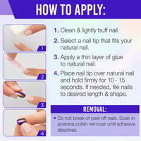 Thumbnail for Ardell Nail Addict Chrome Press on Nails Short Square Shape, Mystic, Nail Kit, 1-Pack