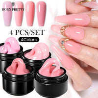 Thumbnail for Crazy Gels BORN PRETTY 4Pcs 15ML Non Stick Hand Solid Extension Nail Gel Set Manicure Clear Pink Extension Gel Nail Extension Kit