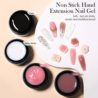 Thumbnail for Crazy Gels BORN PRETTY 4Pcs 15ML Non Stick Hand Solid Extension Nail Gel Set Manicure Clear Pink Extension Gel Nail Extension Kit