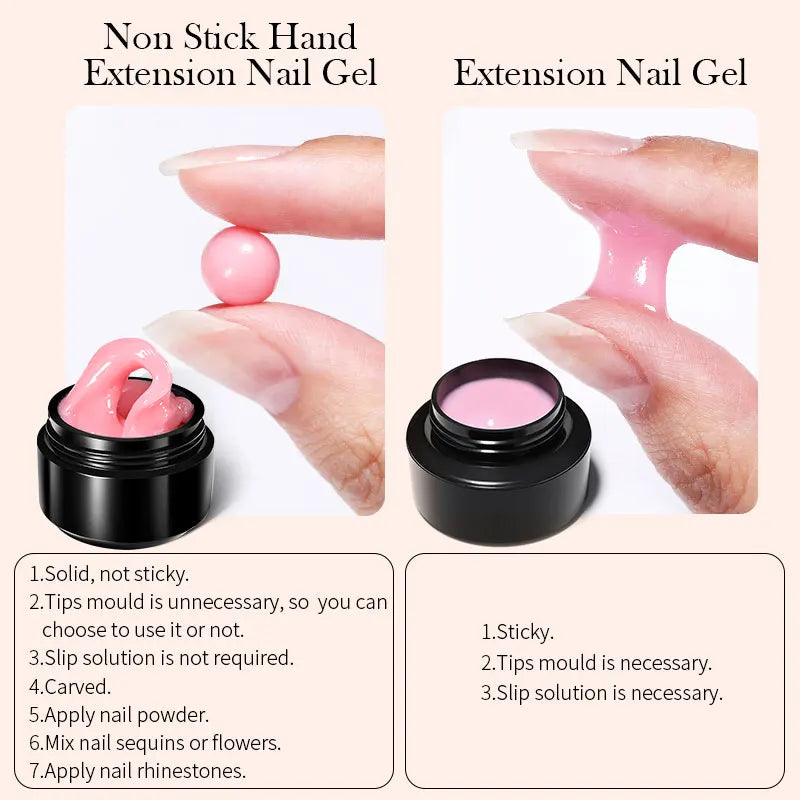 Crazy Gels BORN PRETTY 4Pcs 15ML Non Stick Hand Solid Extension Nail Gel Set Manicure Clear Pink Extension Gel Nail Extension Kit