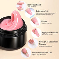 Thumbnail for Crazy Gels BORN PRETTY 4Pcs 15ML Non Stick Hand Solid Extension Nail Gel Set Manicure Clear Pink Extension Gel Nail Extension Kit