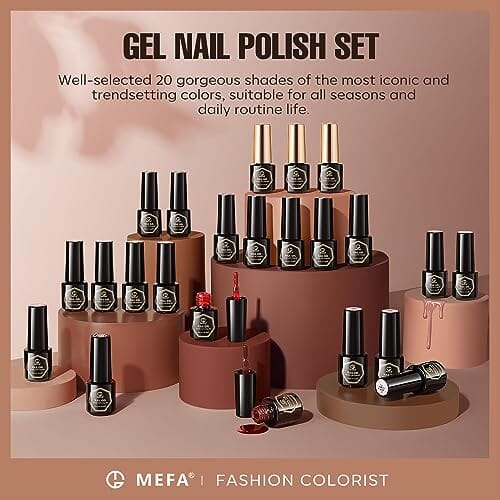 MEFA Nude-Pink Collection | 20 Colours | MEFA | 23 Pcs Gel Nail Polish Kit