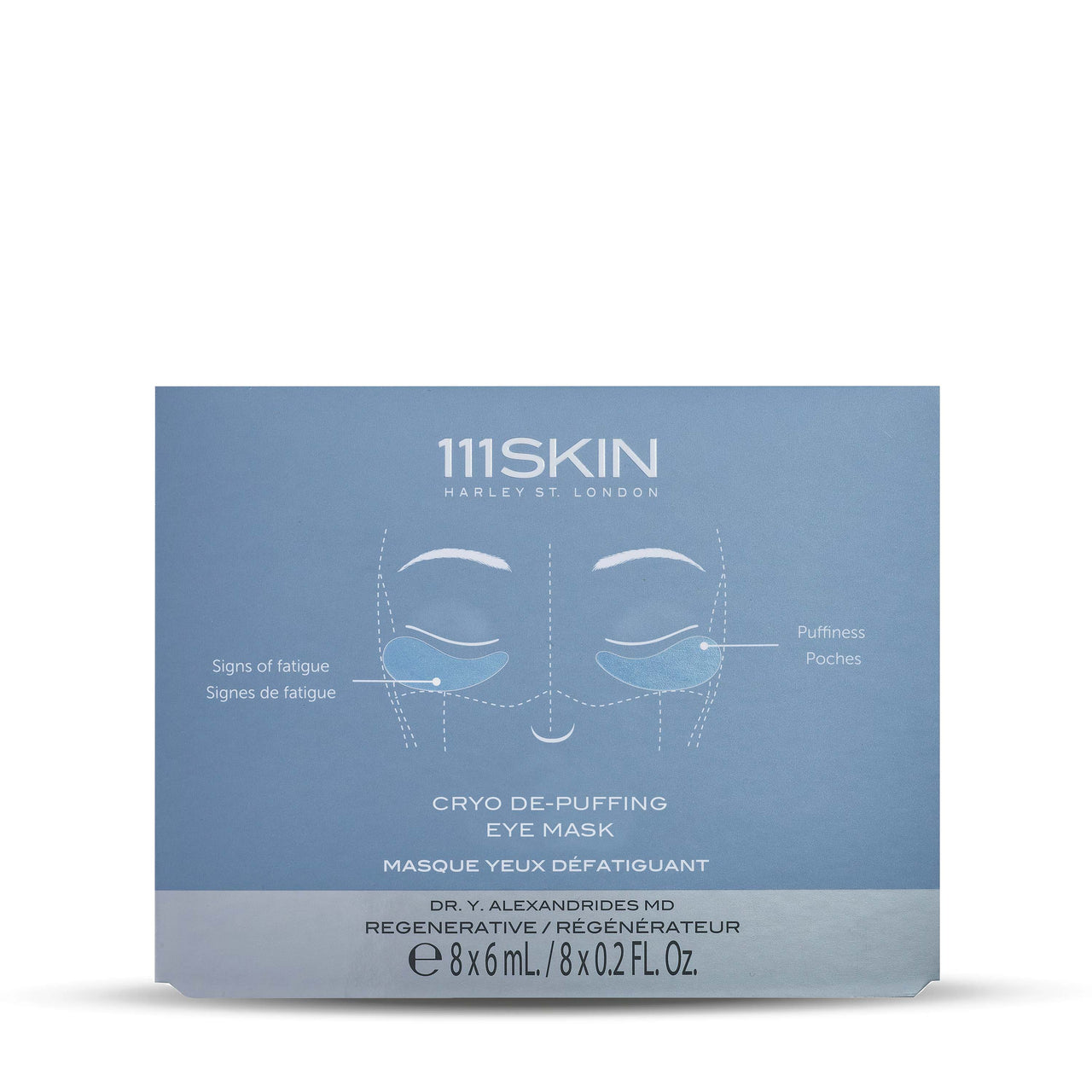 111SKIN Sheet Mask 8 Masks Cryo De-Puffing Eye Mask