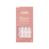 Thumbnail for KISS Bare but Better Press On Nails, Glossy Pink, Short Length, Square Shape, 28 Fake Nails, Pink Gel Nail Glue Net Wt. 2g (0.07 Oz.), Mini Nail File, & Manicure Stick | Premium Nail Wraps