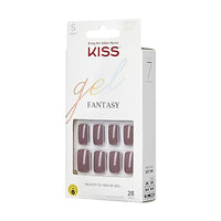 Thumbnail for KISS Gel Fantasy, Press On Nails, Nail glue included, 'Temporary Feels', Gray, Short Size, Squoval Shape, Includes 28 Nails, 2g Glue, 1 Manicure Stick, 1 Mini file