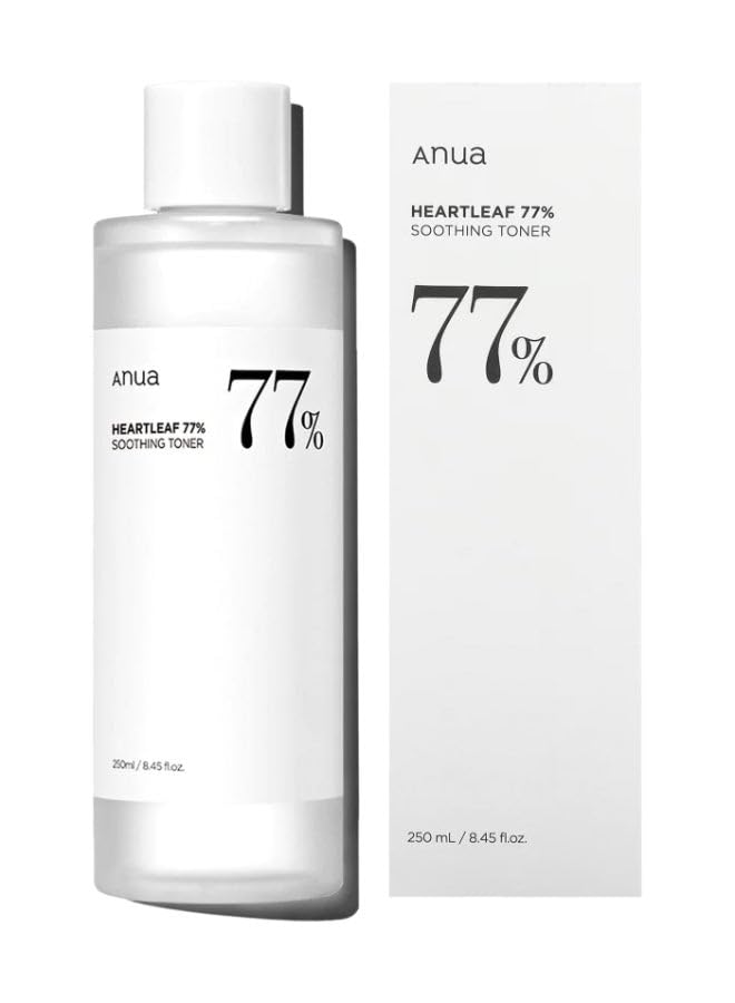 Anua Heartleaf 77 Soothing Toner I pH 5.5 Trouble Care, Calming Skin, Refreshing, Hydrating, Purifying, Cruelty Free, Vegan,(250ml / 8.45 fl.oz.)