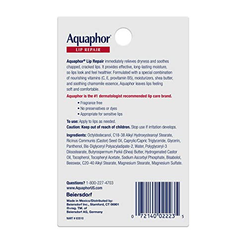 Aquaphor Lip Repair Tubes