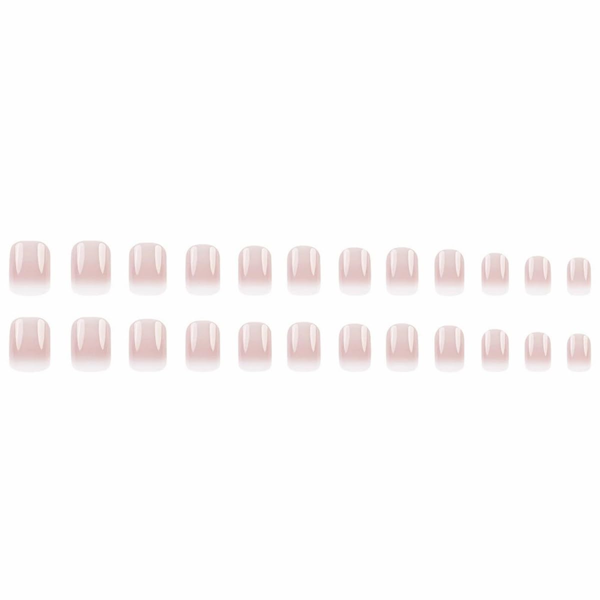 Short Square Press On Nails French gel nail wraps – french short – CrazyGels