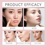 Thumbnail for Before and after comparison of a skincare product's effects on skin texture and appearance.
