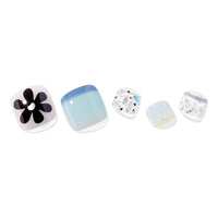 Thumbnail for ohora Semi Cured Gel Nail Strips (P Flowery Ocean) - Works with Any Nail Lamps, Salon-Quality, Long Lasting, Easy to Apply & Remove - Includes 2 Prep Pads, Nail File & Wooden Stick
