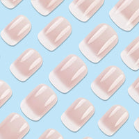 Thumbnail for Short Square Press On Nails French gel nail wraps – french short – CrazyGels