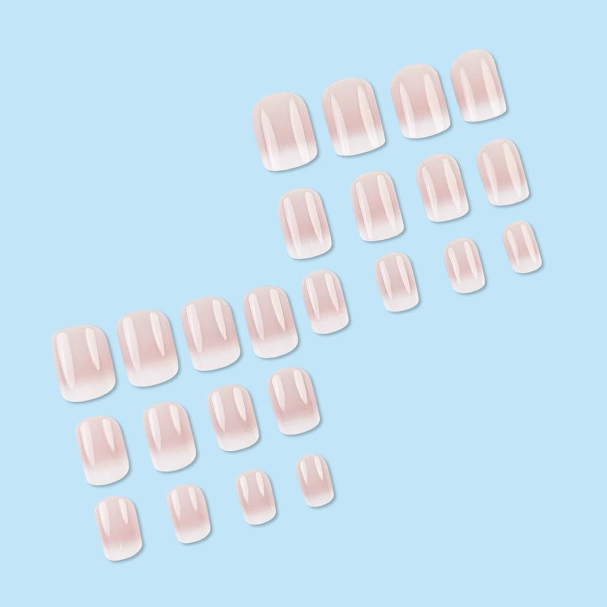 Short Square Press On Nails French gel nail wraps – french short – CrazyGels
