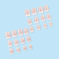 Thumbnail for Short Square Press On Nails French gel nail wraps – french short – CrazyGels
