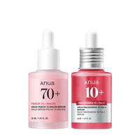 Thumbnail for Anua Pink Serum Duo for Korean Glass Skin:10% Niacinamide + 4% Tranexamic Acid Serum & Peach 70 Niacinamide Serum for Dull Skin, Skin Barrier, Fragrance-Free, Korean Skincare