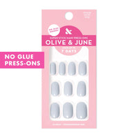 Thumbnail for Olive & June Classic Super Stick Mani Press On Nails | Short, Round | No Glue Needed | 32 Tab Nails in 16 Sizes | Non-Toxic Tabs Easy On-Off Non-Damaging Realest Look | 7-Day Wear | Rink Pastel Blue