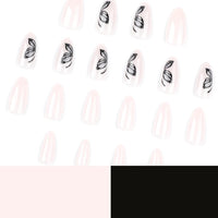 Thumbnail for Mivota Butterfly Press On Nails Almond Shape, Nude Fake Nails with Butterfly Cat Eye Gray Ombre Design, Glossy Gel Finish Acrylic Nails Kit for Women, Natural Reusable Glue-On Nails Set, 24 Pcs | Premium Nail Wraps