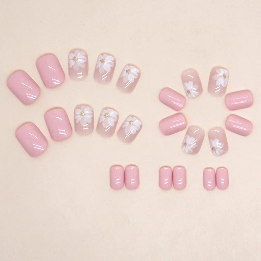 Press On Nails Short，acrylic ，short Square gel nail wraps – short long – CrazyGels