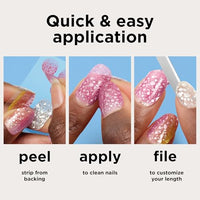 Thumbnail for Sally Hansen Salon Effects Gel Nail Strips, Midnight Marine - Blue, Printed, No UV/LED Nail Lamps, Salon-Quality, Long Lasting, Easy to Apply & Remove - Includes 1 Prep Pad, Nail File & Wooden Stick – Premium Nail Wrap Set