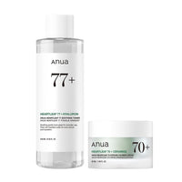 Thumbnail for Anua Gentle Moisture Duo: Heartleaf 77 pH 5.5 Soothing Toner & Heartleaf 70 Intense Calming Cream for skin barrier repair, hyaluronic acid, panthenol for facial moisturizer, Vegan, Korean Skincare set