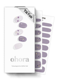 Thumbnail for ohora Semi Cured Gel Nail Strips (N Dancing Flower) - White Works with Any UV/LED Lamps, Salon-Quality, Long Lasting, Easy to Apply & Remove - Includes 2 Prep Pads, Nail File & Wooden Stick
