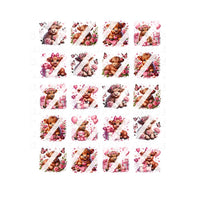 Thumbnail for Highland Cow Butterfly Roses Nail Art Decals- Waterslide Nail Decals – Premium Nail Wrap Set