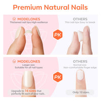 Thumbnail for Modelones Black French Tip Press on Nails Short, Square Fake Nails, Reusable Nail Kit with Nail Glue Adhesive Tabs Mini Nail File, Nails Press Ons 32Pcs 16Sizes, Women Girl Gift | Premium Nail Wraps