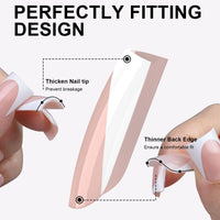 Thumbnail for Anyos 16 Sizes French Tip Short gel nail wraps – french short – CrazyGels