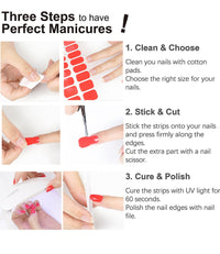 Thumbnail for Semi Cured Gel Nail Strips - French Pink Flower Hydrangea Nail Wraps, 20pcs, UV Ready for DIY Nails