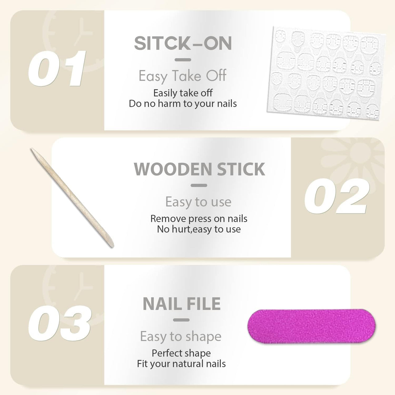 KQueenest Ombre Pink Press on Nails Long Square Shaped Gradient French Fake Nails Press Ons, Natural Gel Square Tips - 24 Pcs Coffin Acrylic False Nails Set for Women Daily Wear