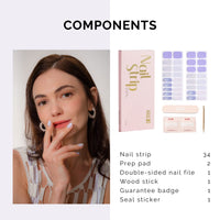 Thumbnail for NAILOG Semi Cured Gel Nail Strips 34 pcs, Buy 2 Get 1 UV Lamp, Salon-Quality Gel Nail Nail Nail Wraps, Semicured Nail Nail Wraps with Soft Gel Finish | Lavender Mist