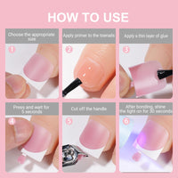 Thumbnail for Toe Nail Press Ons, French Tips gel nail wraps – french long – CrazyGels