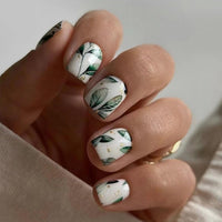 Thumbnail for 144 Pcs Press on Nails Short Square Fake Nails Flower False Nails with Designs Spring Summer Floral Glue on Nails Full Cover Glossy Acrylic Stick on Nail for Women Manicure 6 Packs