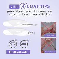 Thumbnail for BTArtboxnails Square Gel Nail Tips Long - Pre Colored Milky White Soft Gel Nail Tips, Milky White Press on Nails, Natural XCOATTIPS Pre Applied Tip Primer