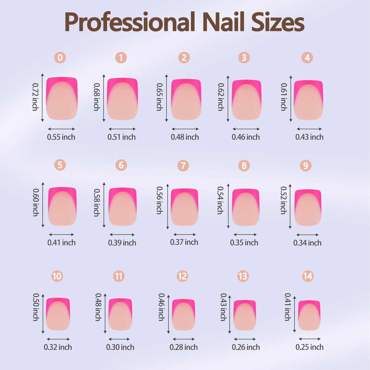 Misssix XBASICTIPS French Tip Press On Nails, 150Pcs Pink Press On Nails Short Square, French Soft Gel Nail Tips, Pre-shaped No Need to File 3 in 1 Tips, Fake Nails for Nail Art DIY Designs 15 Sizes