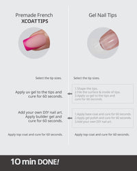 Thumbnail for BTArtboxnails XCOATTIPS Pink French Tip Press On Nails - Short Press On Nails Square, Soft Gel Nail Tips, 160Pcs Soak Off Acrylic Pink Fake Nail Extension in 16 Sizes | Premium Nail Wraps