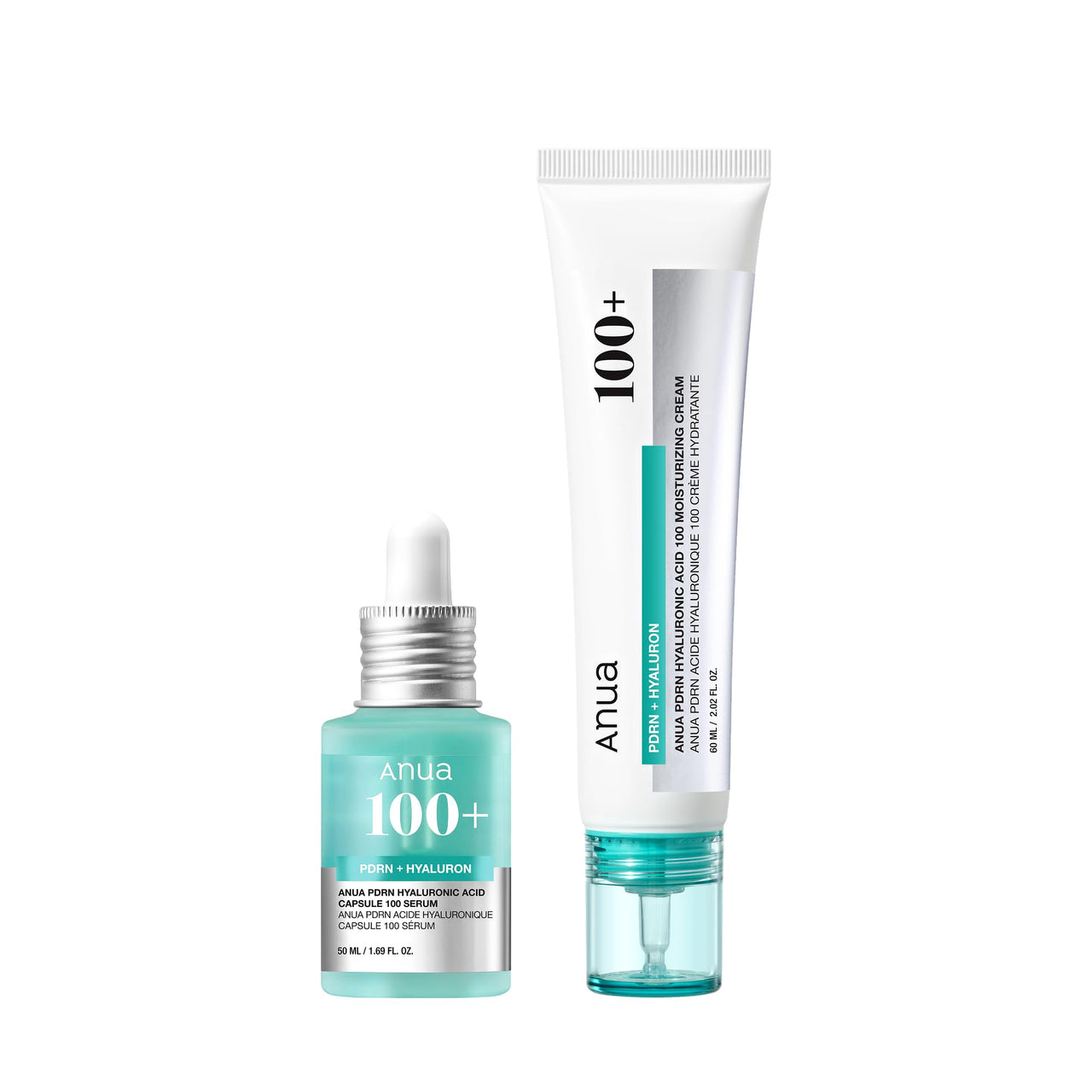 Anua Firming & Hydration PDRN Duo, radiant skin booster with Salmon DNA, Hyaluronic acid, Deep Hydration for Moisture Plumping Effect, Korean Skincare Set