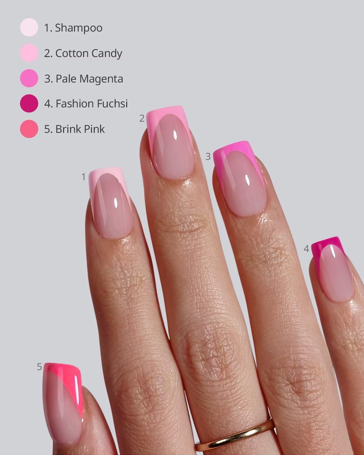 BTArtboxnails XCOATTIPS Pink French Tip Press On Nails - Short Press On Nails Square, Soft Gel Nail Tips, 160Pcs Soak Off Acrylic Pink Fake Nail Extension in 16 Sizes | Premium Nail Wraps