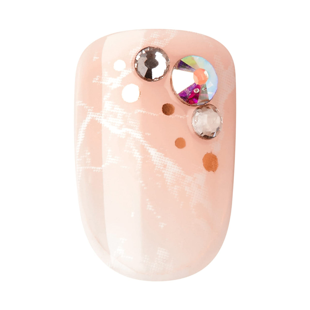 KISS imPRESS No Glue Mani Press On Nails, Design, 'My Worth', White, Short Size, Squoval Shape, Includes 30 Nails, Prep Pad, Instructions Sheet, 1 Manicure Stick, 1 Mini File | Premium Nail Wraps