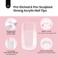 Thumbnail for Beetles Tipex Instant Apex Nail Tips,squar gel nail wraps – long – CrazyGels